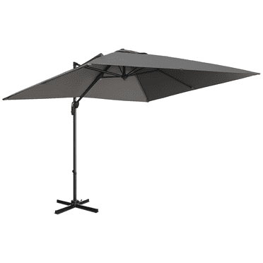 Outsunny Parasol de Patio Déporté avec Base, Manivelle, Rotation à 360°