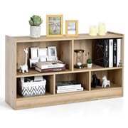 Giantex Toy Storage Organizer, 5-Section Storage Cabinet, Wooden Display Book Shelf, Natural