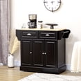 thumbnail image 2 of HOMCOM Kitchen Island avec Dessus en Bois de Caoutchouc Chariot de Service de Cuisine Roulant, 2 of 9