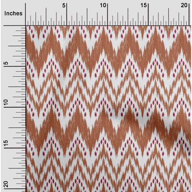 oneOone Silk Tabby Fabric Chevron Ikat Print Fabric BTY 42 Inch Wide