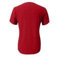 thumbnail image 5 of Fgnfyis T-Shirt à Manches Courtes à Col en V Uni avec Boutons et Manches Pétales pour Femme Hauts pour Femmes Rouge P, 5 of 5