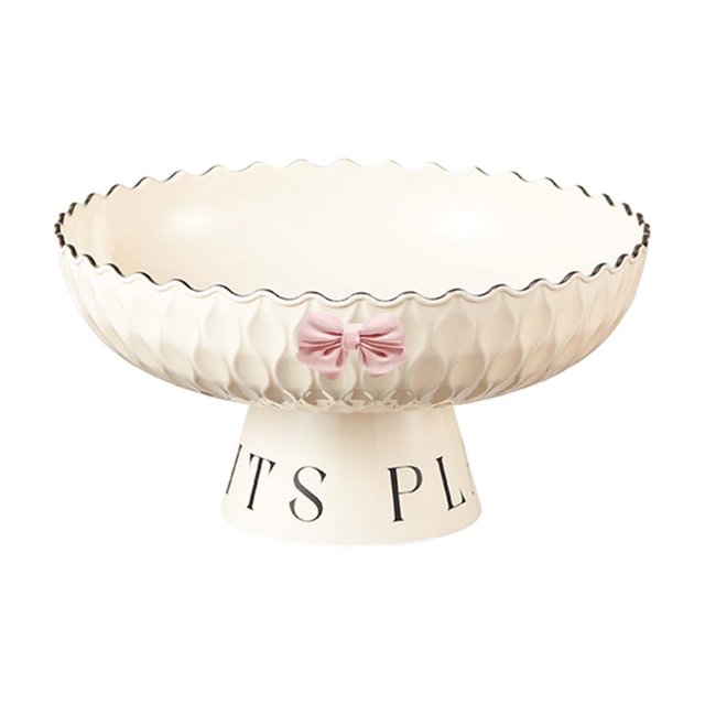 simhoa Fruit Bowl Decorative for Kitchen Counter for Dining Table Dessert Farmhouse Creamy White
