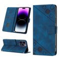 thumbnail image 1 of Compatible avec iPhone 14 Pro Max Étui en Cuir PU Classique Embossé avec Porte-Cartes Étui Antichoc, 1 of 5