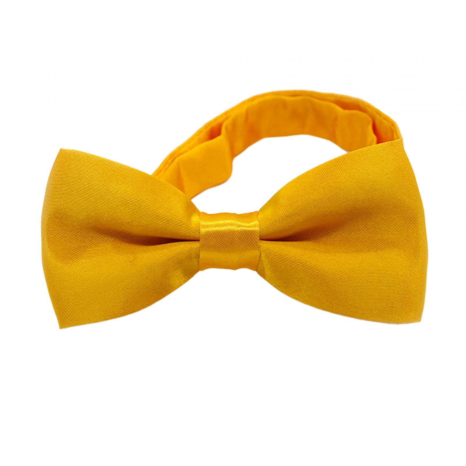 Tachiuwa Adjustable Bow Ties Comfortable Necktie Tux Bowties for Prom Wedding Banquet Yellow