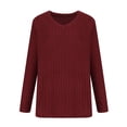 thumbnail image 4 of Besolor Plus Size Long Sleeve Tops for Women V Neck Pullover Sweaters Loose Dressy Curvy Hem Spring Fall Tunic Shirts, 4 of 7