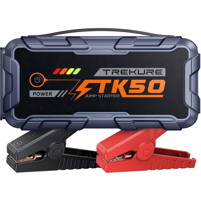 6000A Car Battery Jump Starter, 26800mAh Portable Battery Booster Pack for Gas and 12L Diesel Engines, Safe Jumper Cables, Fast Charging, LED Light Included