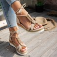 thumbnail image 4 of Platform Wedge Sandals for Women 2025 Rhinestones Pearl Flower Beach Summer Open Toe Strappy Dress Sandals, 4 of 8