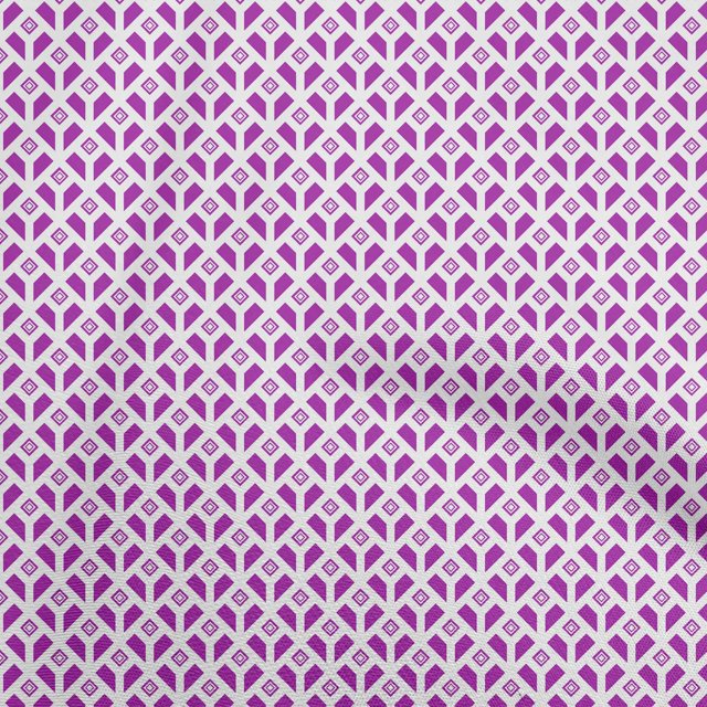 oneOone Georgette Viscose Purple Fabric Geometrical Sewing Material Print Fabric By The Yard 42 Inch Wide