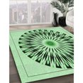 thumbnail image 3 of Ahgly Company Tapis d'Intérieur Lavables en Machine Rectangle Transitionnel Vert Menthe, 5' x 7', 3 of 7
