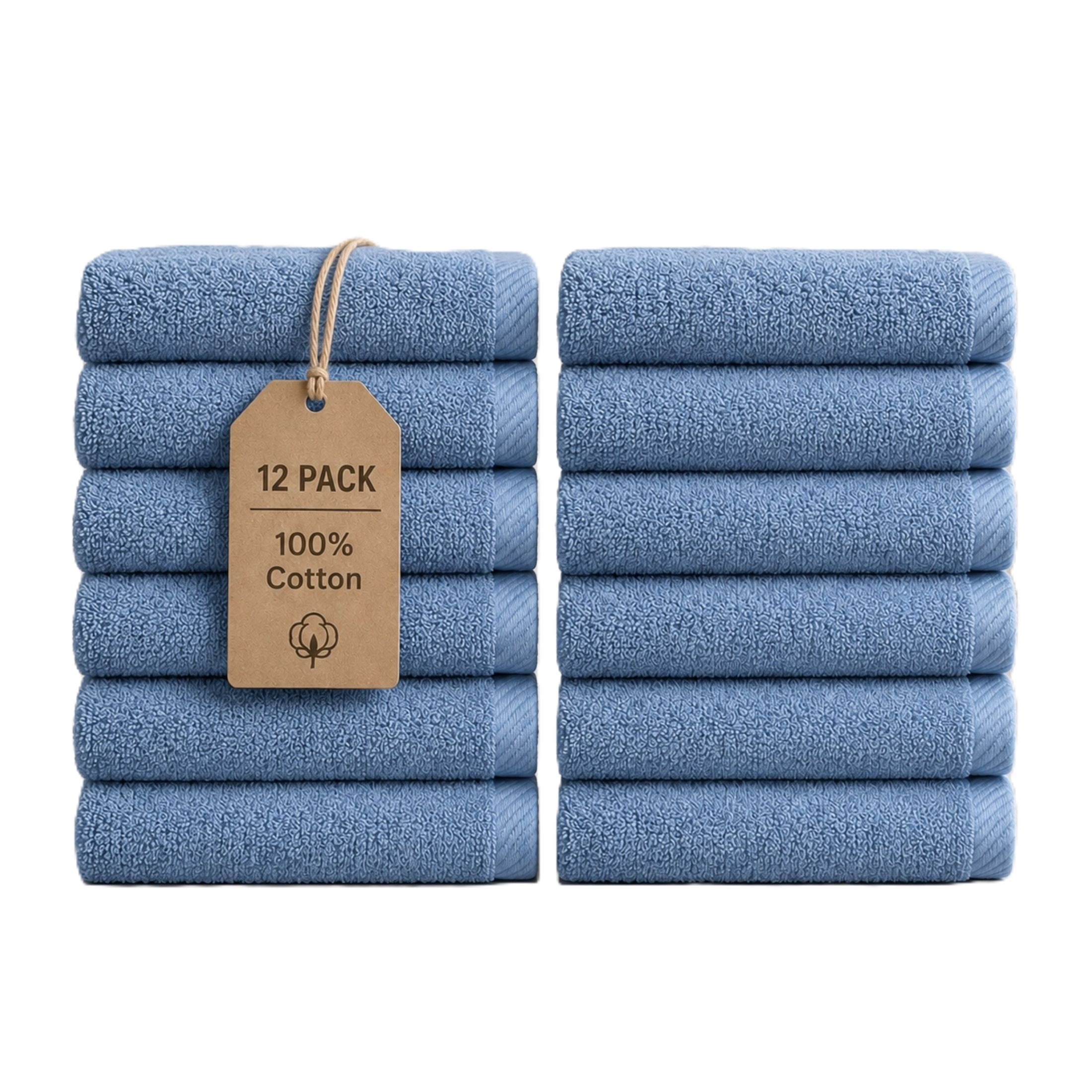 Ensemble de 6 serviettes bain Swift Home — 100 % coton, luxueusement douces, très absorbantes, séchage rapide, aqua