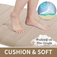 thumbnail image 3 of ORUYROP Memory Foam Bath Mat Large Size,60.2 x 24 Inches, Soft and Comfortable, Super Water Absorption, Non-Slip, Thick, Machine Wash, Easier to Dry for Bathroom Floor Rug, Beige, 3 of 7