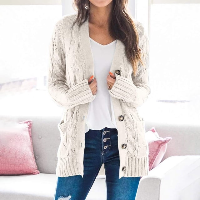 Heliisoer Women's Plus Size Knit Cardigans Loose Slouchy Oversized Wrap Chunky Pocket Sweaters Coat
