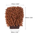 thumbnail image 2 of Unique Bargains Large Double-Side Microfiber Soft Chenille Dusting Wash Mitten Brown, 2 of 5