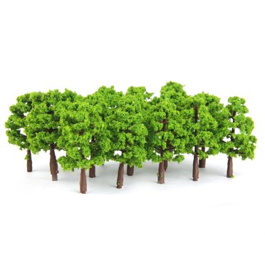 Arbres Modèles à l'Échelle 1/150, Accessoires de Fabrication Forestière pour Diorama Ou Aménagement de Paysage de Train et de Chemin de Fer, Lot de 20 Vert Pâle