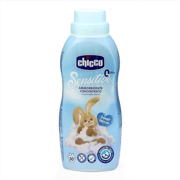 Chicco Assouplissant pour Tissus pour Bébé avec Nouvelle Technologie d'Élimination des Odeurs en Poudre, Garde les Vêtements Doux, Frais et Parfumés, Testé Dermatologiquement, Talc Doux (750 ml)