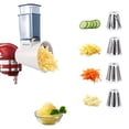thumbnail image 1 of Slicer Shredder Attachment for KitchenAid Stand Mixer, Salad Machine with Vegetable Slicer, Salad Maker, Food Slicers Cheese Grater Attachments for KitchenAid Mixer Dishwasher Safe By Airpro (Blue), 1 of 4