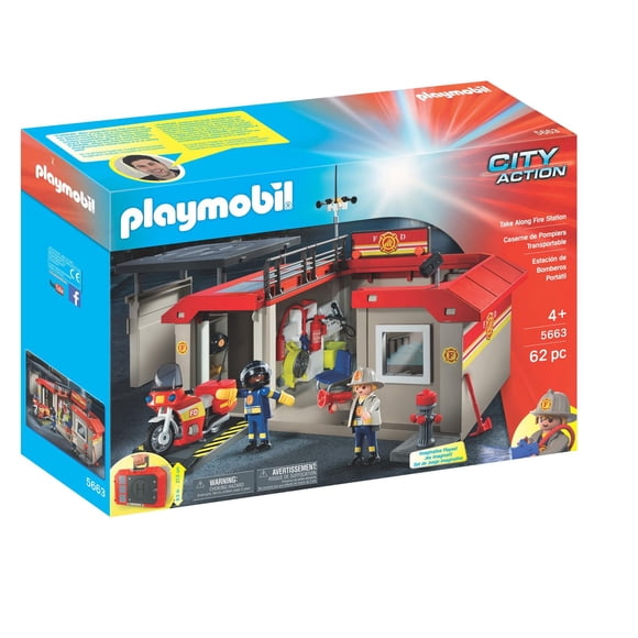 PLAYMOBIL City Action Take Along Fire Station 5663 Play Set
