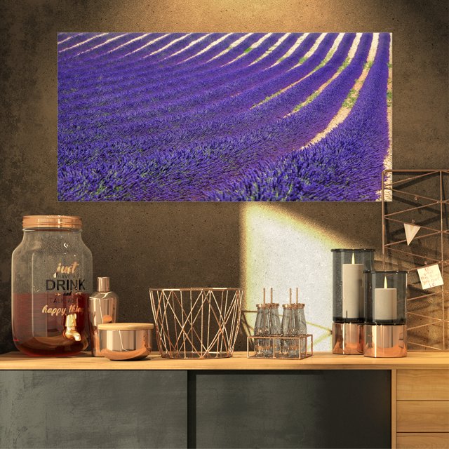 Lavender Blooming Fields as Texture - Oversized Landscape Wall Art Print
