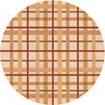 thumbnail image 1 of Ahgly Company Tapis Rond Lavable en Machine Intérieur Transitionnel Orange Néon, 3 Pieds Rond, 1 of 7