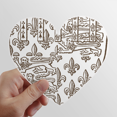 thumbnail image 1 of Baroque Art Lion Shield Illustration Pattern Heart Vinyl Sticker Bicycle Bottle Decal, 1 of 3