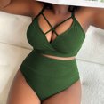 thumbnail image 4 of 2024 Women's Sexy Plus Size Suspender Bikini - High Waisted Solid Color Swimsuit, 4 of 6