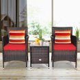 thumbnail image 3 of Gymax 3PCS Patio Outdoor Rattan Furniture Set w/ Cushioned Chairs Coffee Table, 3 of 10