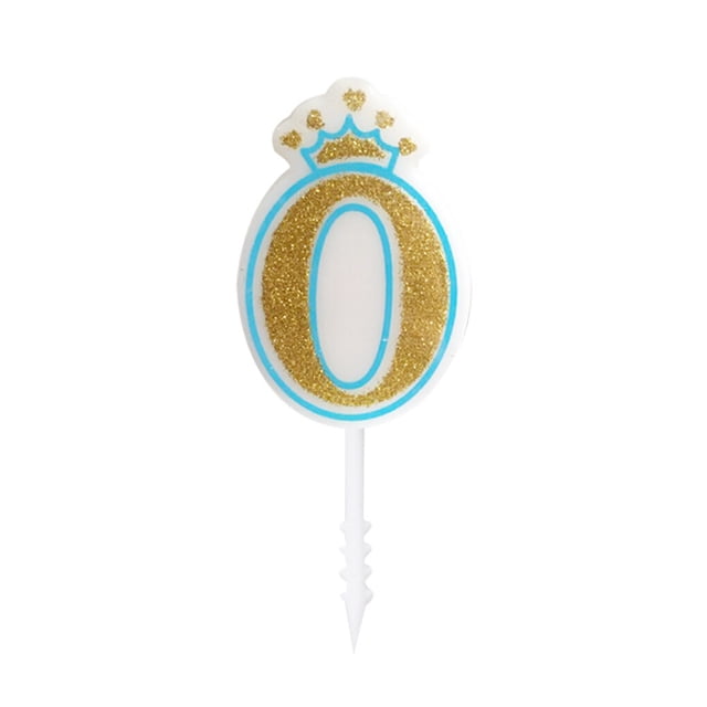 pitrice Golden Glitter Number Candle Birthday Cake Party Wedding Pie Decoration Kids Gift, Type 0