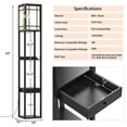 thumbnail image 2 of Gymax Modern Standing Shelf Floor Lamp w/ 1 Power Outlet & 2 USB Ports for Living Room, 2 of 10