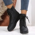 thumbnail image 5 of LSLJS Bottes à Lacets Unies Style Britannique à Fermeture Éclair Latérale, Talon Compensé Décontracté, Bottes pour Femmes, Bottines et Bottillons pour Femmes, Bottes pour Femmes, 5 of 5