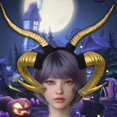 thumbnail image 4 of Devil Sheep Headband Punk for Costume Party Stage Performance Halloween Gold, 4 of 9