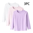 thumbnail image 1 of YUNAFFT Unisex Kids Layering T-shirts Long Sleeve Round Neck Lightweight Basic Solid Color Pack of 3 Essential Everyday Style, 1 of 9