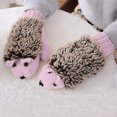 thumbnail image 1 of XZNGL Cartoon Hedgehog Wool Double Layer Thermal Insulation with Finger Weave Gloves, 1 of 7