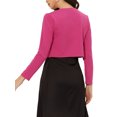 thumbnail image 3 of INSPIRE CHIC Boléro Ouvert pour Femme, Ourlet Arrondi, Cardigan Court, Fuchsia, m, 3 of 4