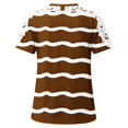 thumbnail image 4 of Birdeem Blouses pour Femmes Impression Manches Courtes Col Rond Chandail Dentelle Hauts Chemises Blouse, 4 of 12