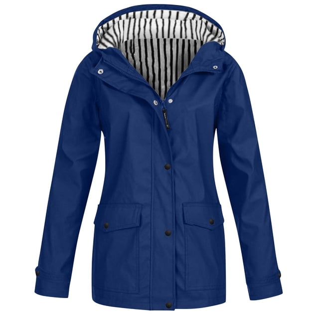 iHPH7 Manteau de Pluie Compressible Long Manteau de Pluie Femme Imperméable Manteau de Randonnée Imperméable Manteau de Pluie Femme Imperméable Trench-Coat Femme Manteau de Pluie de Randonnée Femme Bleu P