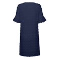 thumbnail image 4 of EGNMCR Robes de Fête pour Femmes Été Robe Unie à Col en V en Mousseline à Pois à Manches Courtes à Col en V pour Femmes, 4 of 5
