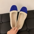 thumbnail image 5 of Casual Shoes For Women, Color-Block Canvas Slip-On Flats with Round Toe and Soft Sole for Spring and Summer, Large Sizes Available, 5 of 5