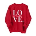 thumbnail image 2 of Styesk Chemises à Manches Longues pour Femmes Imprimé Cœur Hauts Confortables Doux Col Rond T-Shirts Chandail Mode Léger Chandail en Molleton Graphique de la Saint-Valentin Hauts Décontractés, 2 of 3