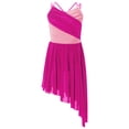 thumbnail image 3 of Jhaoyu Robe de Danse Lyrique Moderne Jazz pour Filles Enfants Justaucorps Irrégulier Performance Danse Rose Vif 10, 3 of 7