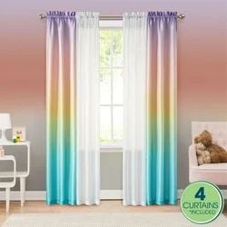 Your Zone 4 Piece Window Curtains Panel Set, 27.5" x 84" Gray Camo