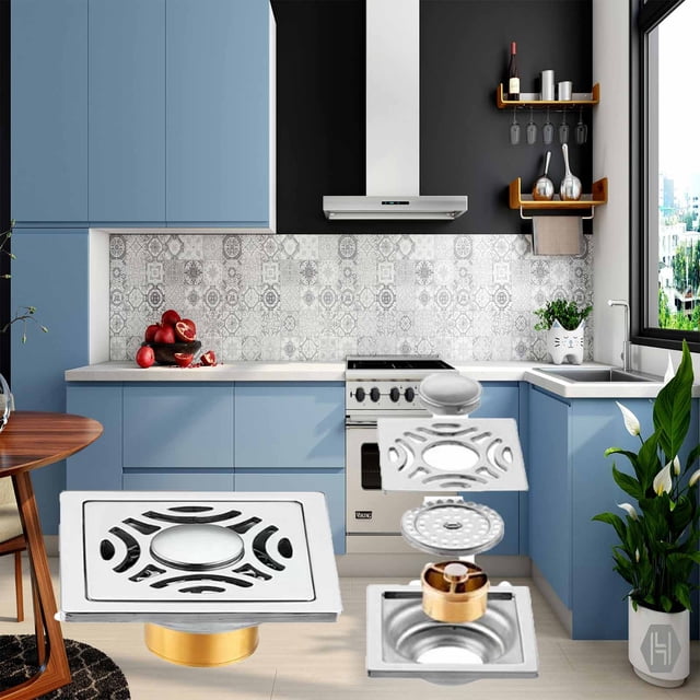 TIMIFIS Ceramic Mug Stainless Steel Floor Sewer Blocking Thickened Drainage Self Sealing Purpose Floor Kitchen Gadgets