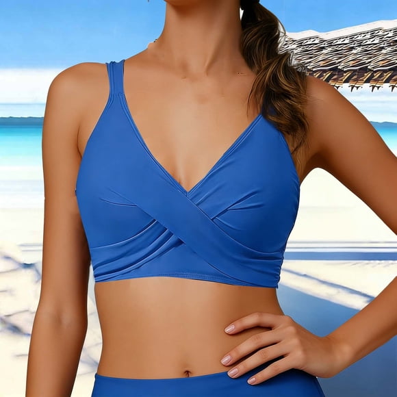 Warop Women's Fashionable Slimming Bikini Top with Padded Cups for Vacation and Elegant Beachwear