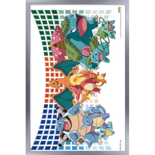 Pokémon - Trio Evolutions Wall Poster, 22.375" x 34" Framed