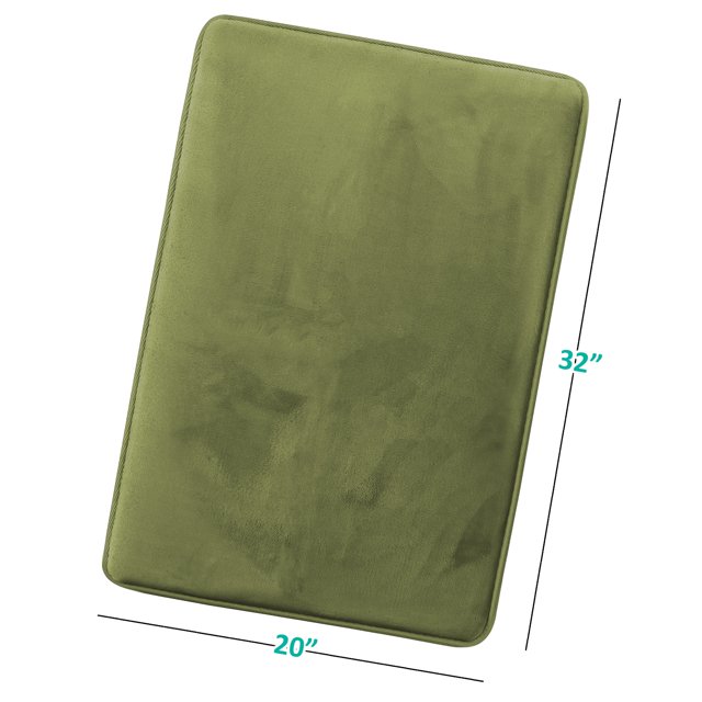 1 Large Clara Clark Bath Mat Bathroom Rug - Absorbent Memory Foam Bath Rugs - Non-Slip, Thick, Cozy Velvet Feel Microfiber Bathrug, Plush Shower, Toilet- Floor Bathmats Carpet - Sage - 20"x32"