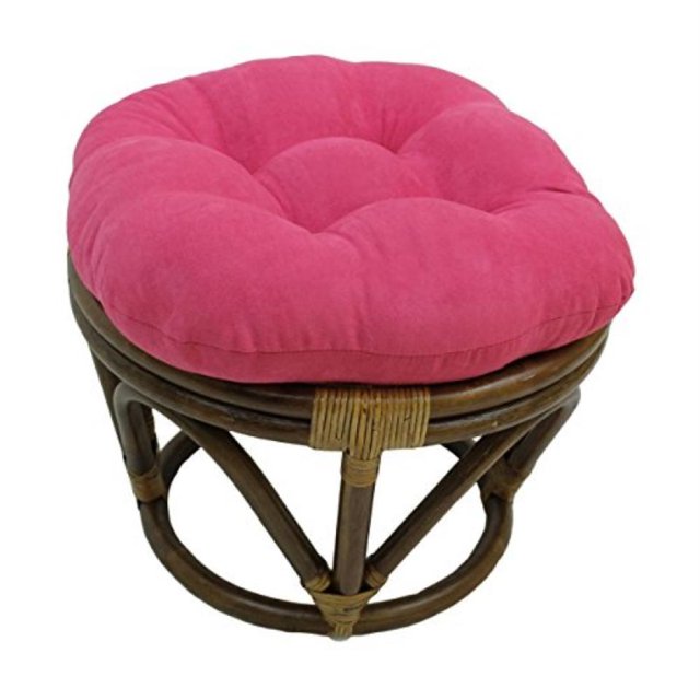 Coussin Repose-Pieds Rond Uni en Microsuède Capitonné de 18 Po - Bery Berry