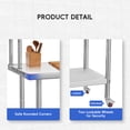 thumbnail image 3 of Stainless Steel Work Table 48x24 Inch with Overshelves - Adjustable Shelf & Hooks, Kitchen Island for Food Prep in Restaurant, Hotel, Home Kitchen, 3 of 7