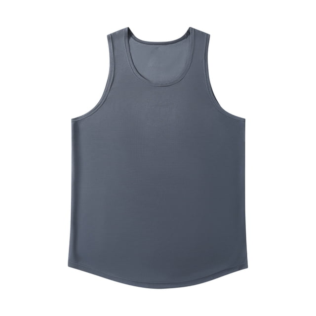 Timegard Mens Tank Tops Round Neck Sleeveless Athletic Tee Shirts Solid Color Casual Breathable Top