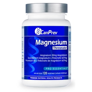 CANPREV Magnesium L-Threonate, 120 Vegan Caps - Enhanced Cognitive Function Support - Optimal Absorption Formula for Improved Sleep &amp; Muscle Function - Essential Supplement for Men &am