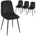 thumbnail image 1 of HOMCOM Dining Chairs Set of 4, Kitchen Chair with Metal Legs, Black, 1 of 10