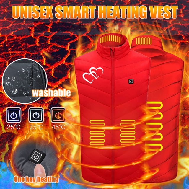 Gilet Chauffant pour Femmes, Rechargeable par Usb, Lavable, Gilet Chauffant Sans Manches à Imprimé Floral pour Ski, Camping, Randonnée, Gilet Chauffant pour Hommes